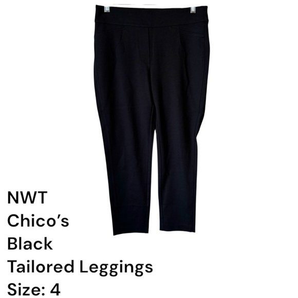 Chico's Pants - NWT Chico's Elegant Black Tailored Crop Leggings   SIZE: 4   #8